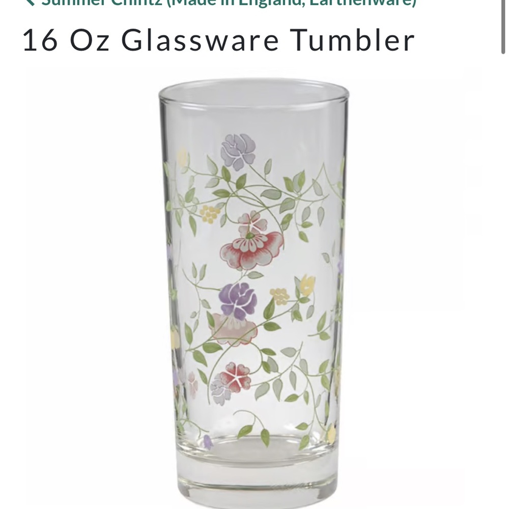 Floral Glassware Tumbler